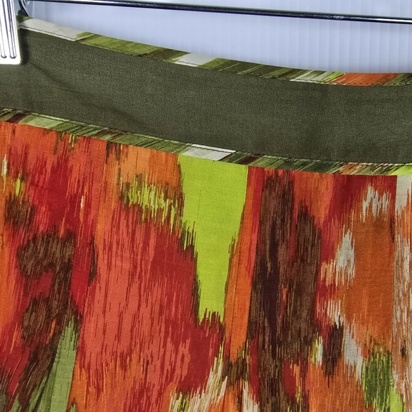 Talbots Vibrant Multicolor Skirt Cotton/Silk Blend Orange Green Yellow Size 8P - Picture 6 of 11